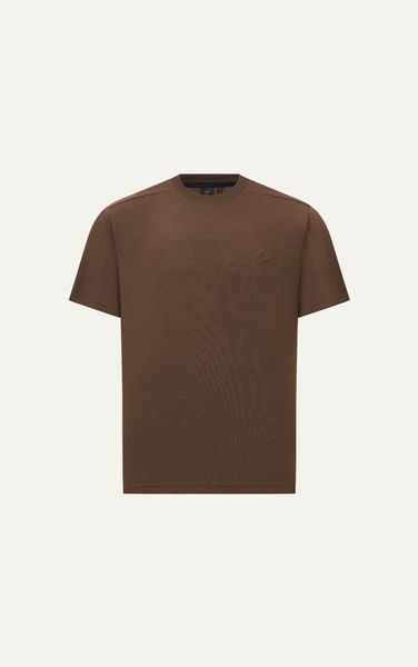 AG09 PREMIUM LOOSE FIT HANDWRITTEN LOGO T-SHIRT - BROWN