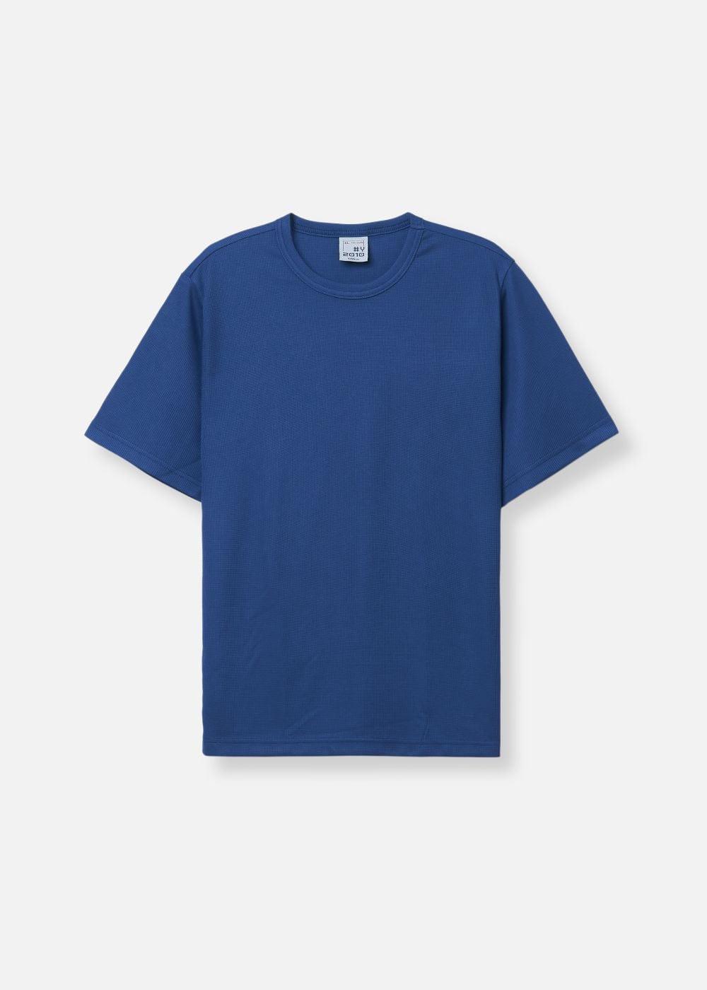Áo Thun Waffle Thoáng Mát Non Branded 001 Xanh Dương Đậm