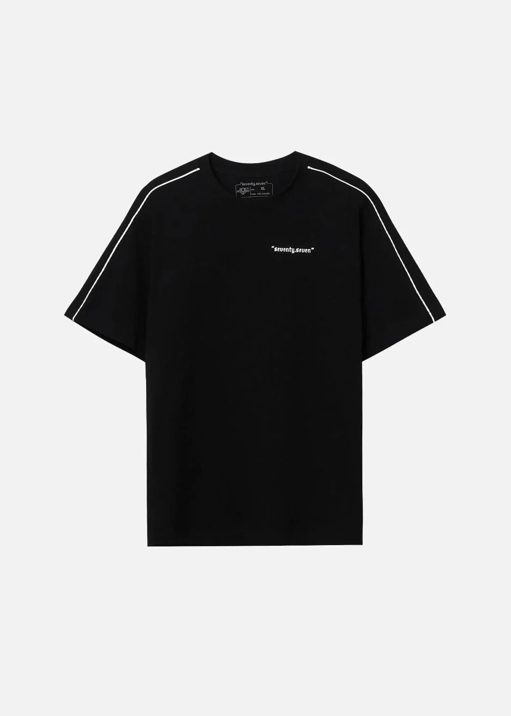 Áo Thun Cotton Line Art Co Giãn Seventy Seven 004 Đen