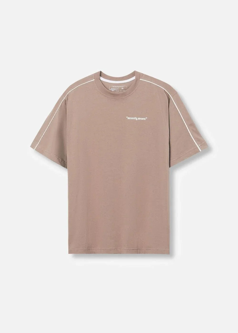 Áo Thun Cotton Line Art Co Giãn Seventy Seven 004 Nâu Đậm