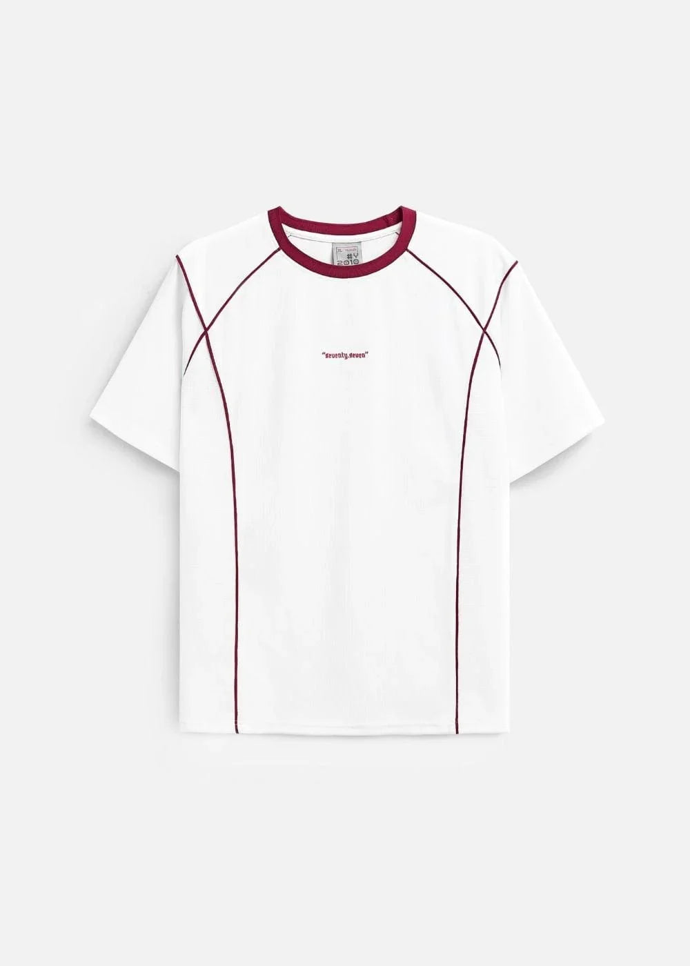 Áo Thun Waffle Line Art Co Giãn Seventy Seven 046 Trắng